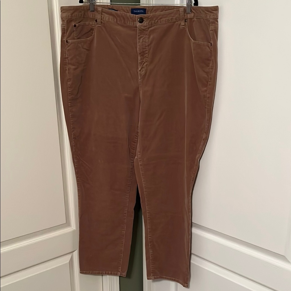 Talbots Tan High-Rise Straight Leg Corduroy Pants 24W